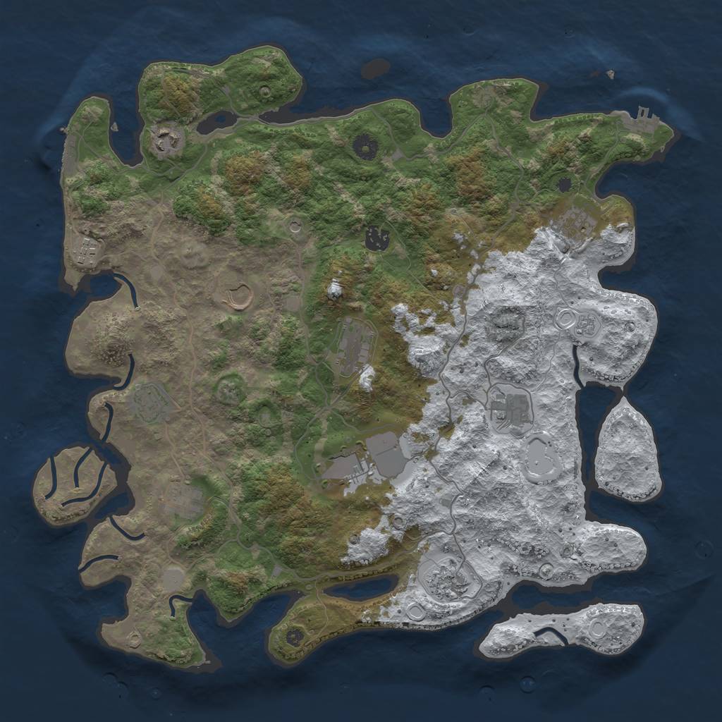 Rust Map: Procedural Map, Size: 4200, Seed: 1599614632, 20 Monuments