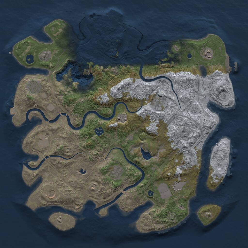 Rust Map: Procedural Map, Size: 4250, Seed: 586882, 16 Monuments