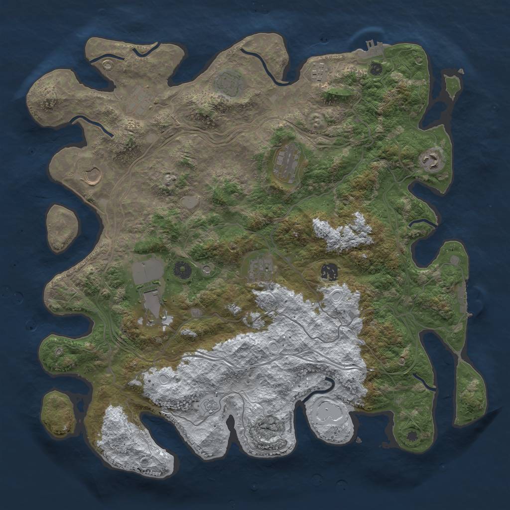 Rust Map: Procedural Map, Size: 4250, Seed: 401659, 18 Monuments