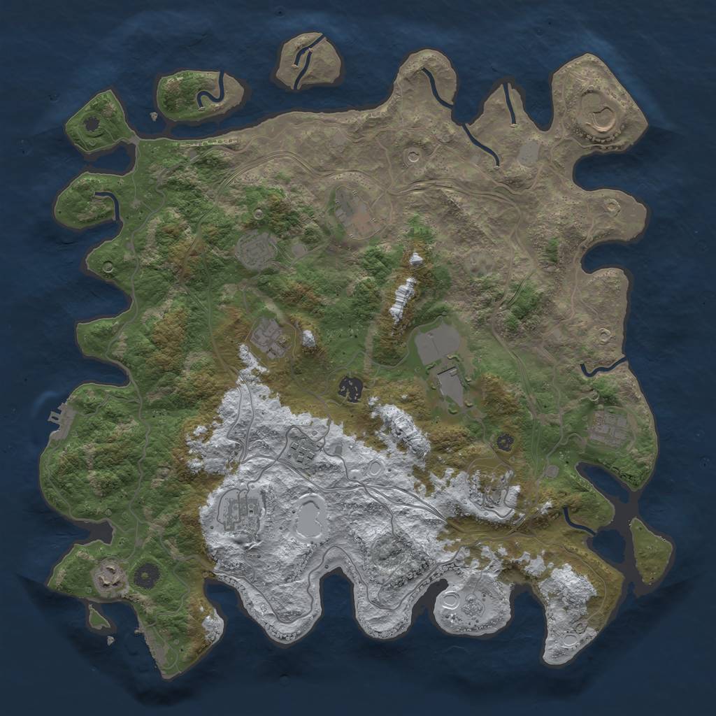 Rust Map: Procedural Map, Size: 4250, Seed: 765926, 20 Monuments
