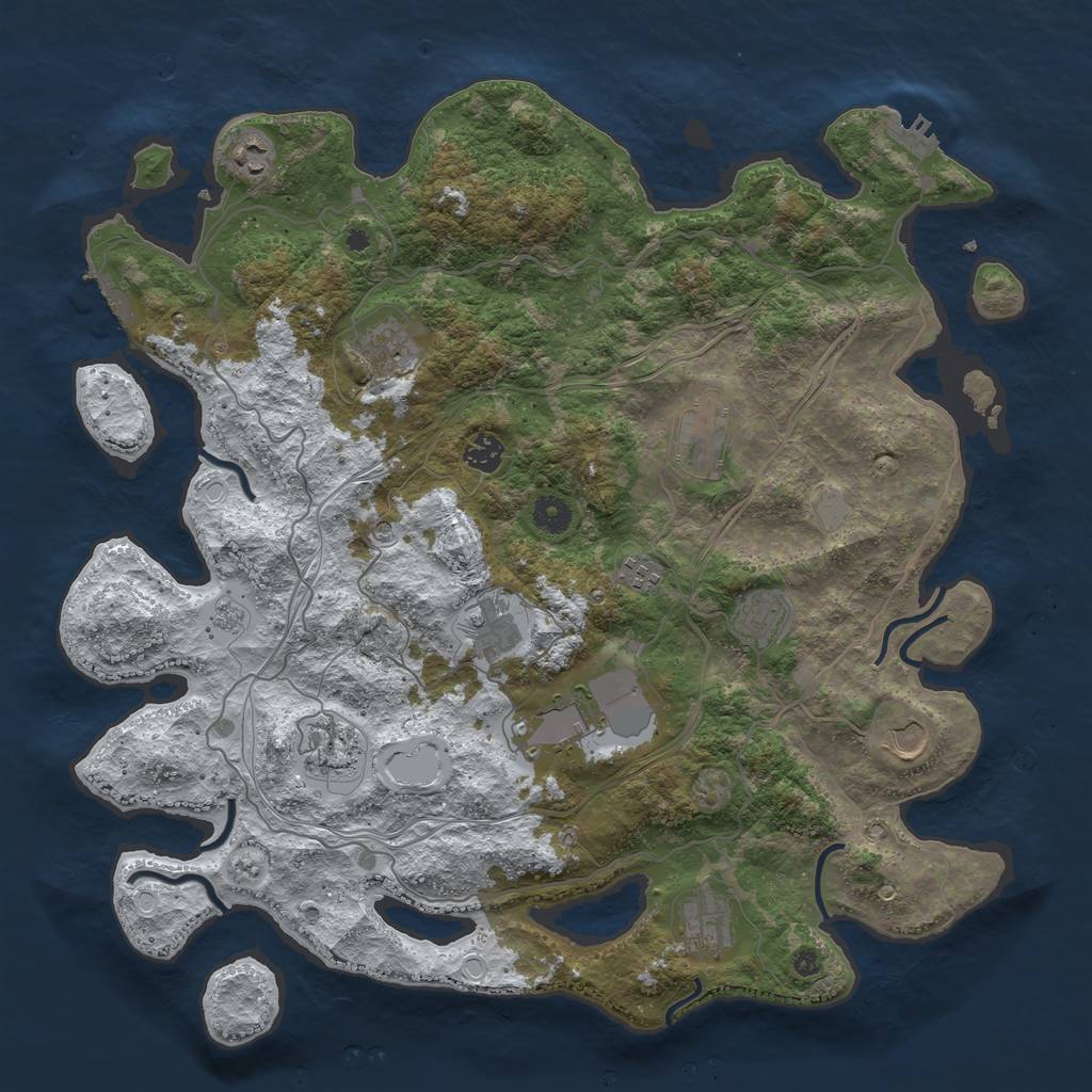 Rust Map: Procedural Map, Size: 4250, Seed: 290274, 20 Monuments