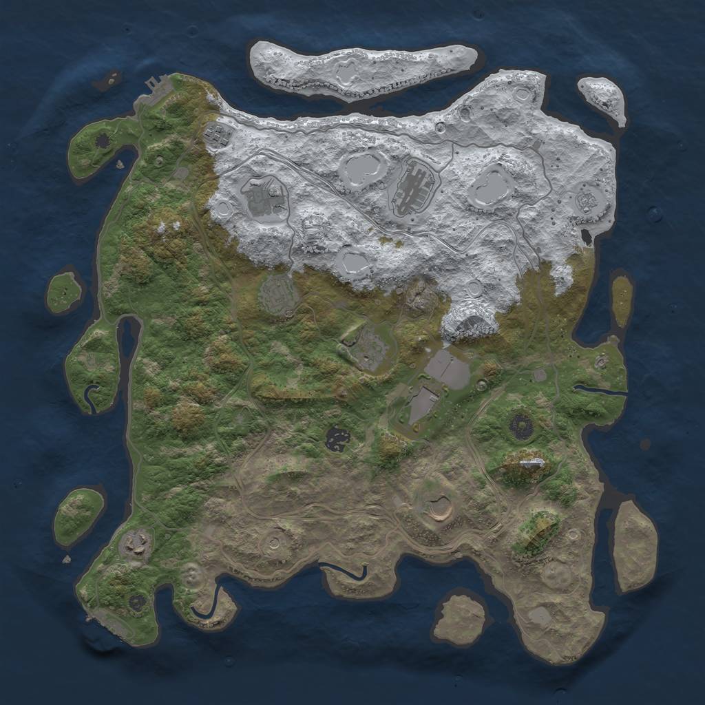 Rust Map: Procedural Map, Size: 4250, Seed: 268114, 18 Monuments