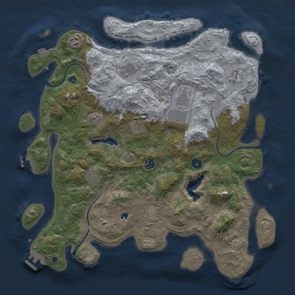 Rust Map: Procedural Map, Size: 4250, Seed: 268114, 14 Monuments