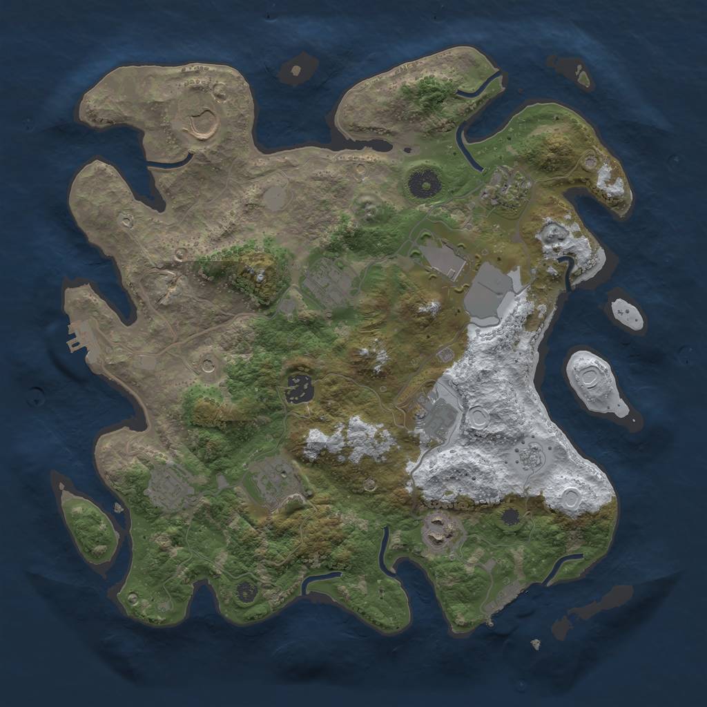 Rust Map: Procedural Map, Size: 3500, Seed: 6400, 18 Monuments