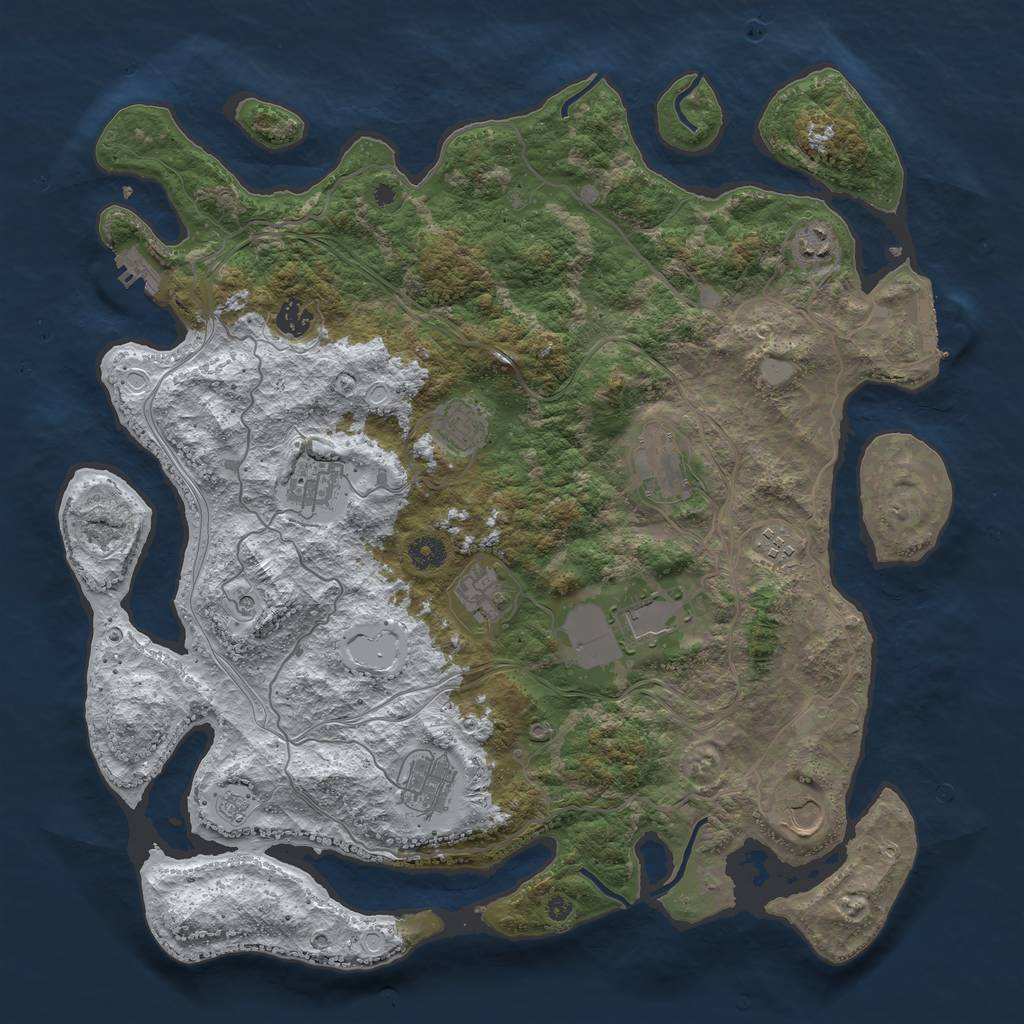 Rust Map: Procedural Map, Size: 4250, Seed: 756585, 19 Monuments