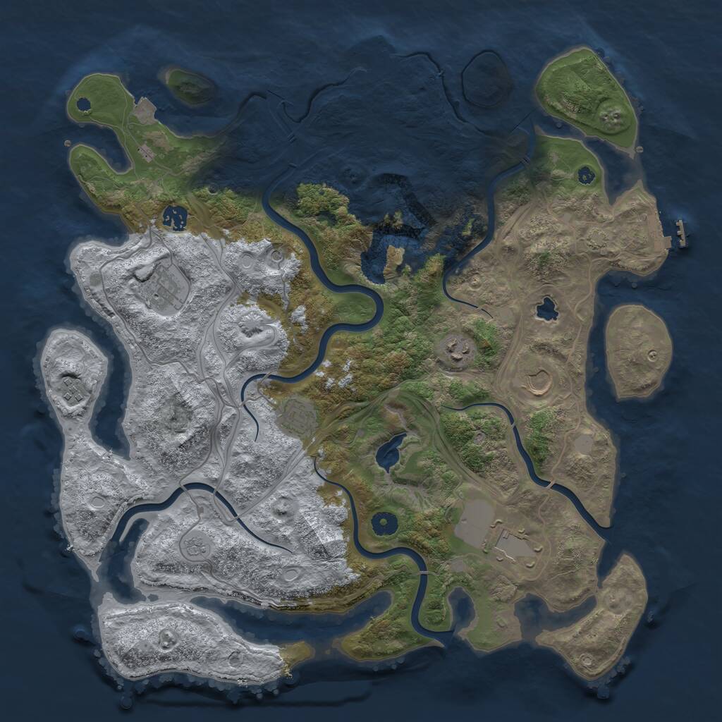 Rust Map: Procedural Map, Size: 4250, Seed: 756585, 13 Monuments