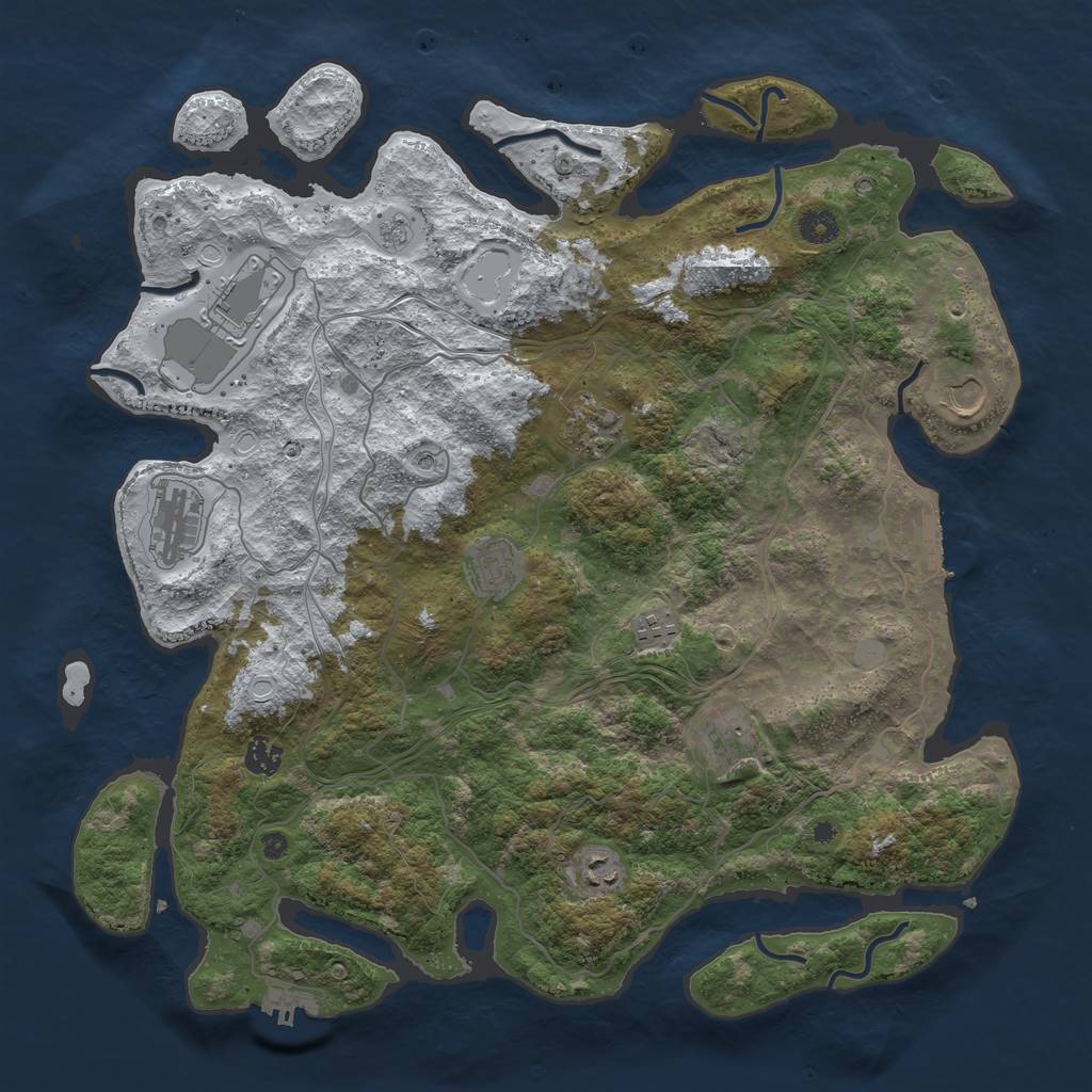 Rust Map: Procedural Map, Size: 4250, Seed: 134454, 18 Monuments