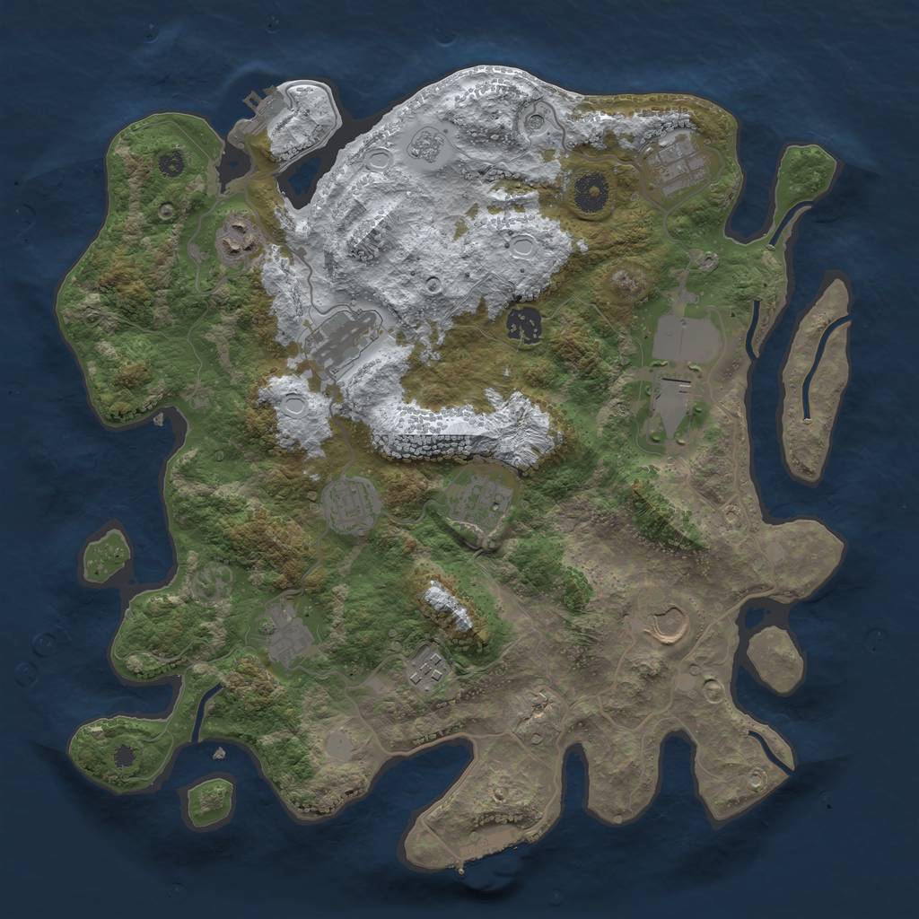 Rust Map: Procedural Map, Size: 3700, Seed: 679, 19 Monuments