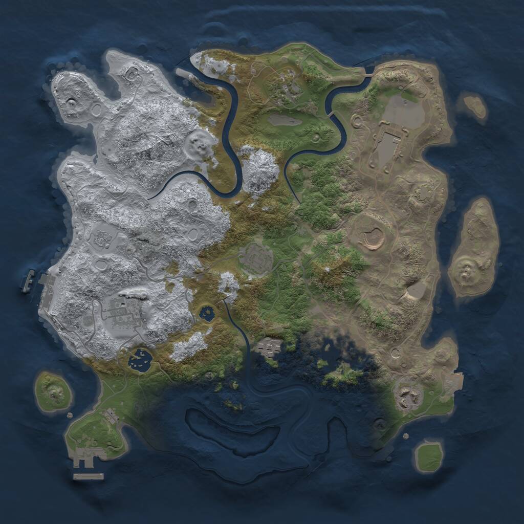 Rust Map: Procedural Map, Size: 3500, Seed: 495078582, 15 Monuments