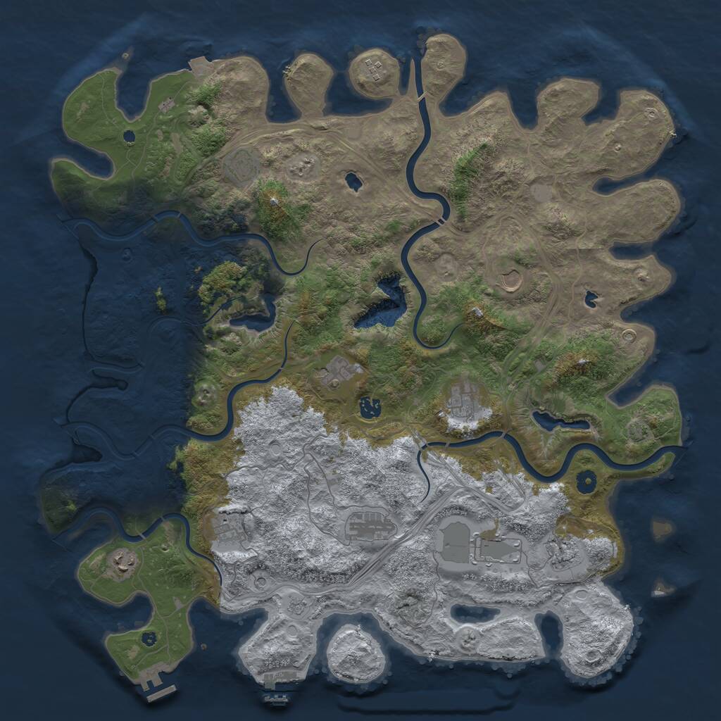 Rust Map: Procedural Map, Size: 4800, Seed: 3288, 17 Monuments