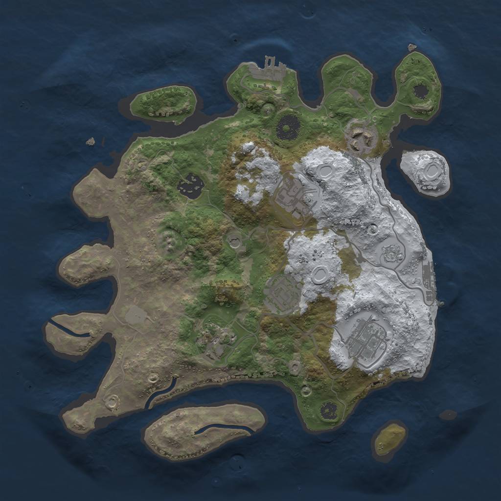 Rust Map: Procedural Map, Size: 3000, Seed: 476060, 15 Monuments
