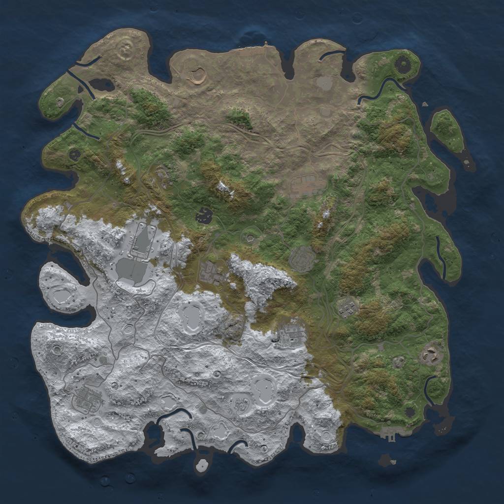 Rust Map: Procedural Map, Size: 4500, Seed: 3723, 20 Monuments