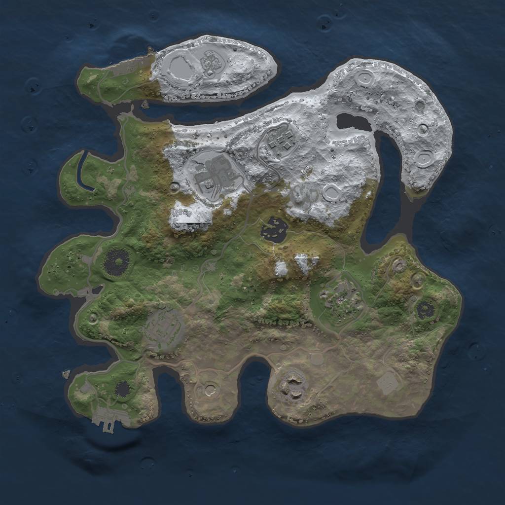 Rust Map: Procedural Map, Size: 2900, Seed: 1857837775, 15 Monuments