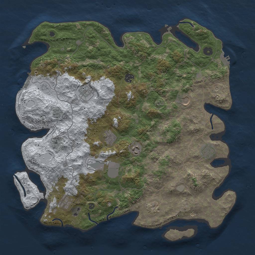 Rust Map: Procedural Map, Size: 4200, Seed: 8620, 19 Monuments