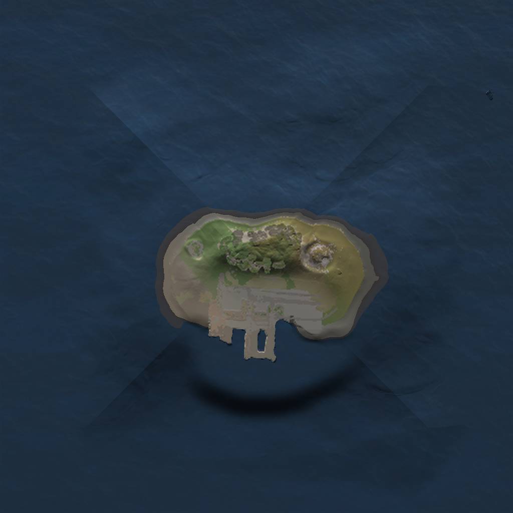 Rust Map: Procedural Map, Size: 1000, Seed: 5000, 4 Monuments