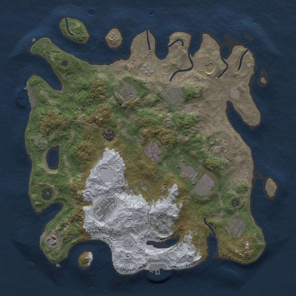 Rust Map: Procedural Map, Size: 3750, Seed: 346243, 20 Monuments