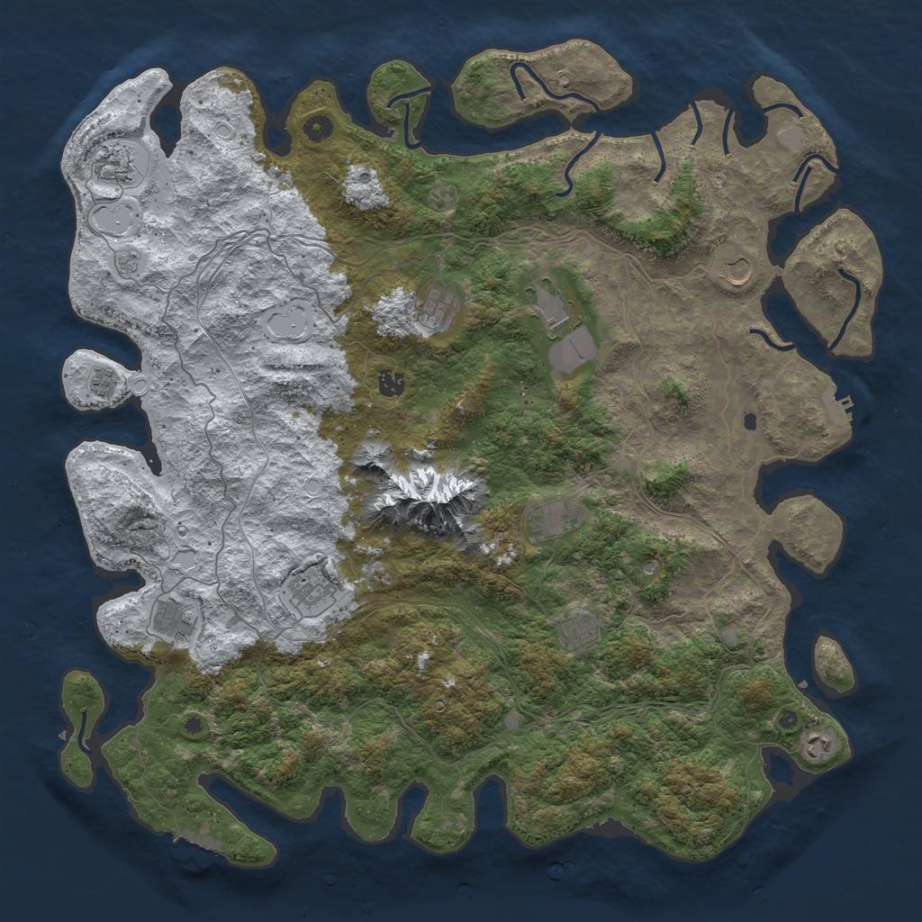 Rust Map: Procedural Map, Size: 5000, Seed: 1209977174, 20 Monuments