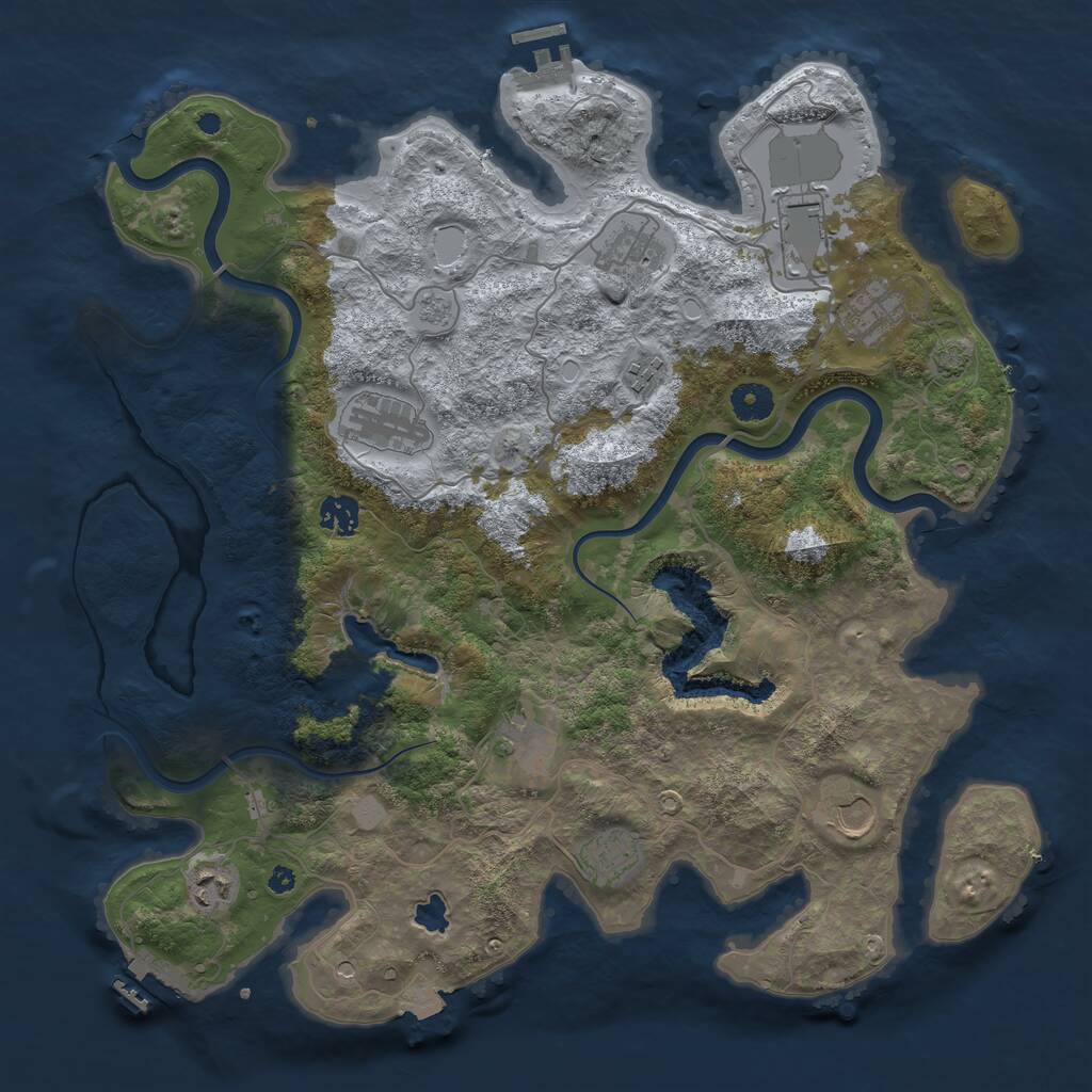 Rust Map: Procedural Map, Size: 4000, Seed: 921367837, 16 Monuments