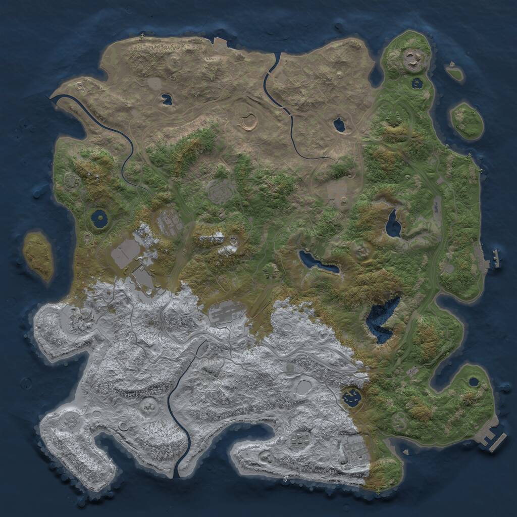 Rust Map: Procedural Map, Size: 4550, Seed: 2147483647, 17 Monuments