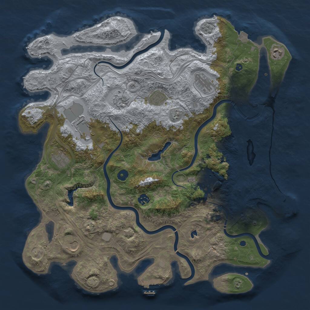 Rust Map: Procedural Map, Size: 4275, Seed: 1153554672, 16 Monuments