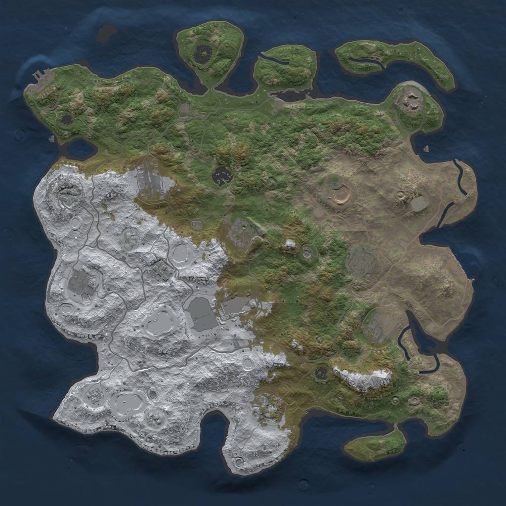Rust Map: Procedural Map, Size: 4000, Seed: 773277991, 20 Monuments