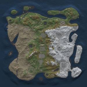 Thumbnail Rust Map: Procedural Map, Size: 3850, Seed: 2026808521, 20 Monuments