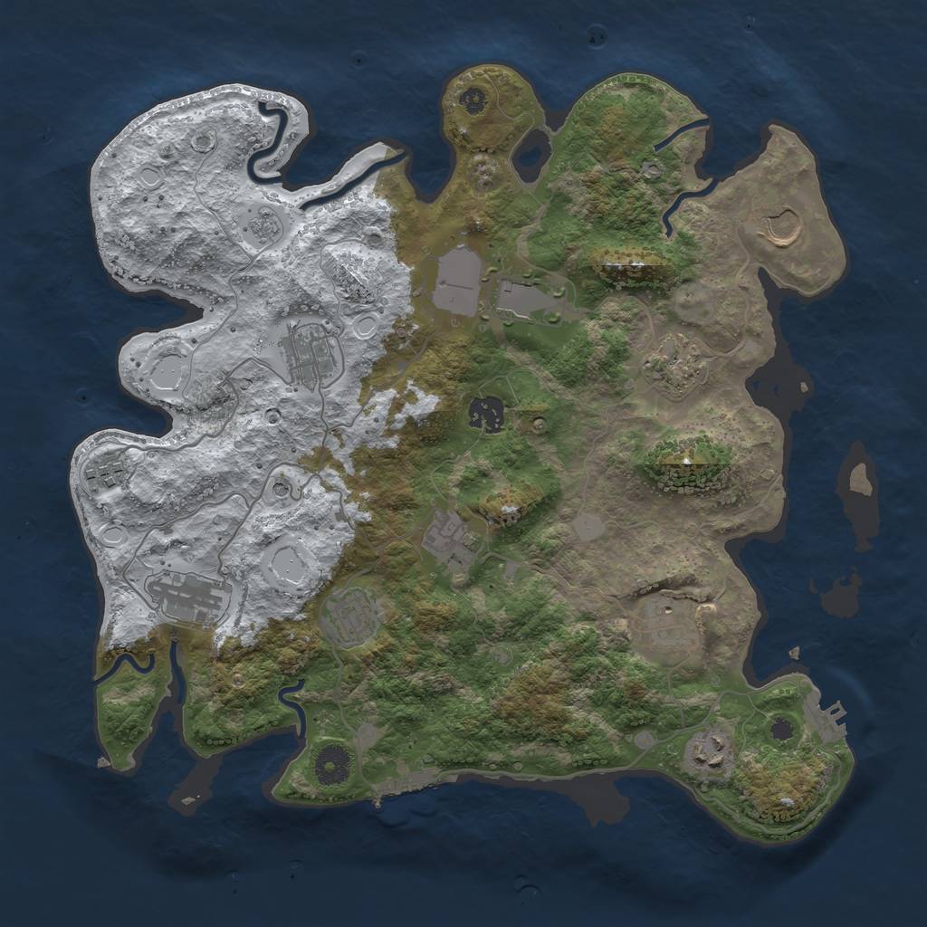 Rust Map: Procedural Map, Size: 3700, Seed: 422415656, 20 Monuments