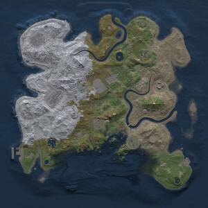 Thumbnail Rust Map: Procedural Map, Size: 3700, Seed: 422415656, 15 Monuments