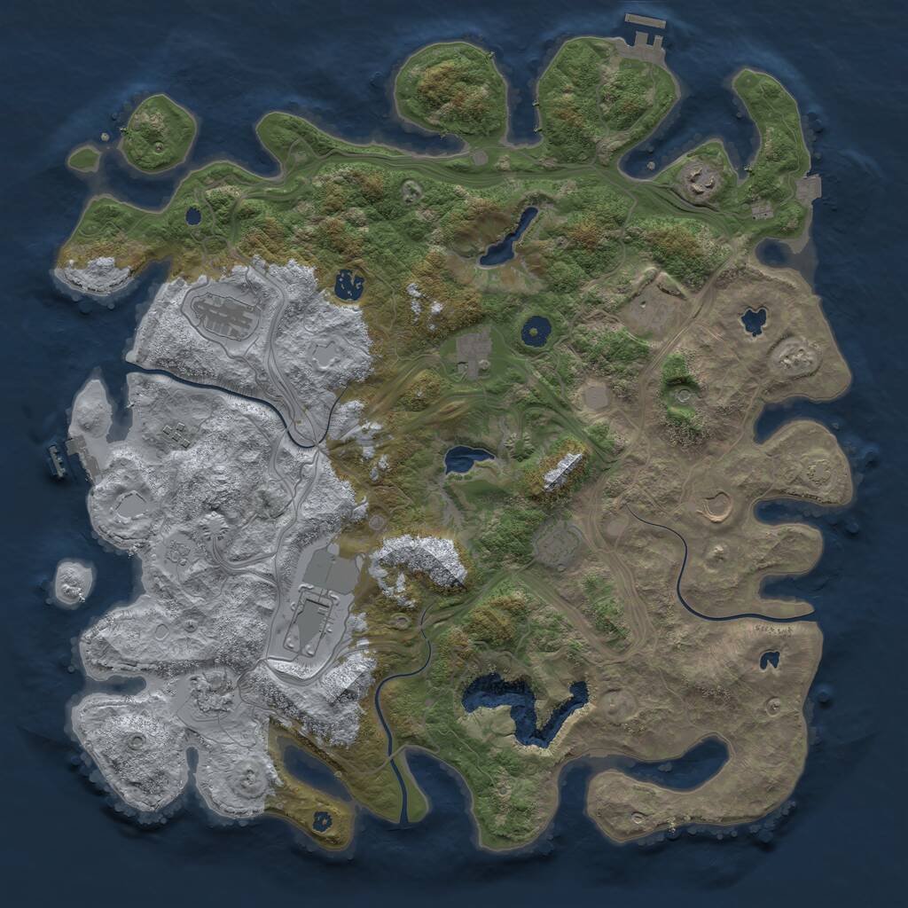 Rust Map: Procedural Map, Size: 4500, Seed: 75543, 16 Monuments