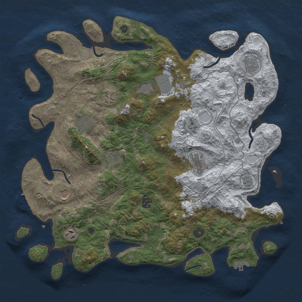 Rust Map: Procedural Map, Size: 4250, Seed: 1251489531, 19 Monuments