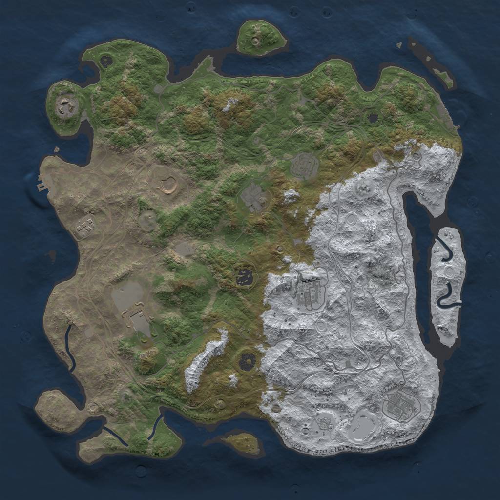 Rust Map: Procedural Map, Size: 4250, Seed: 98765432, 18 Monuments