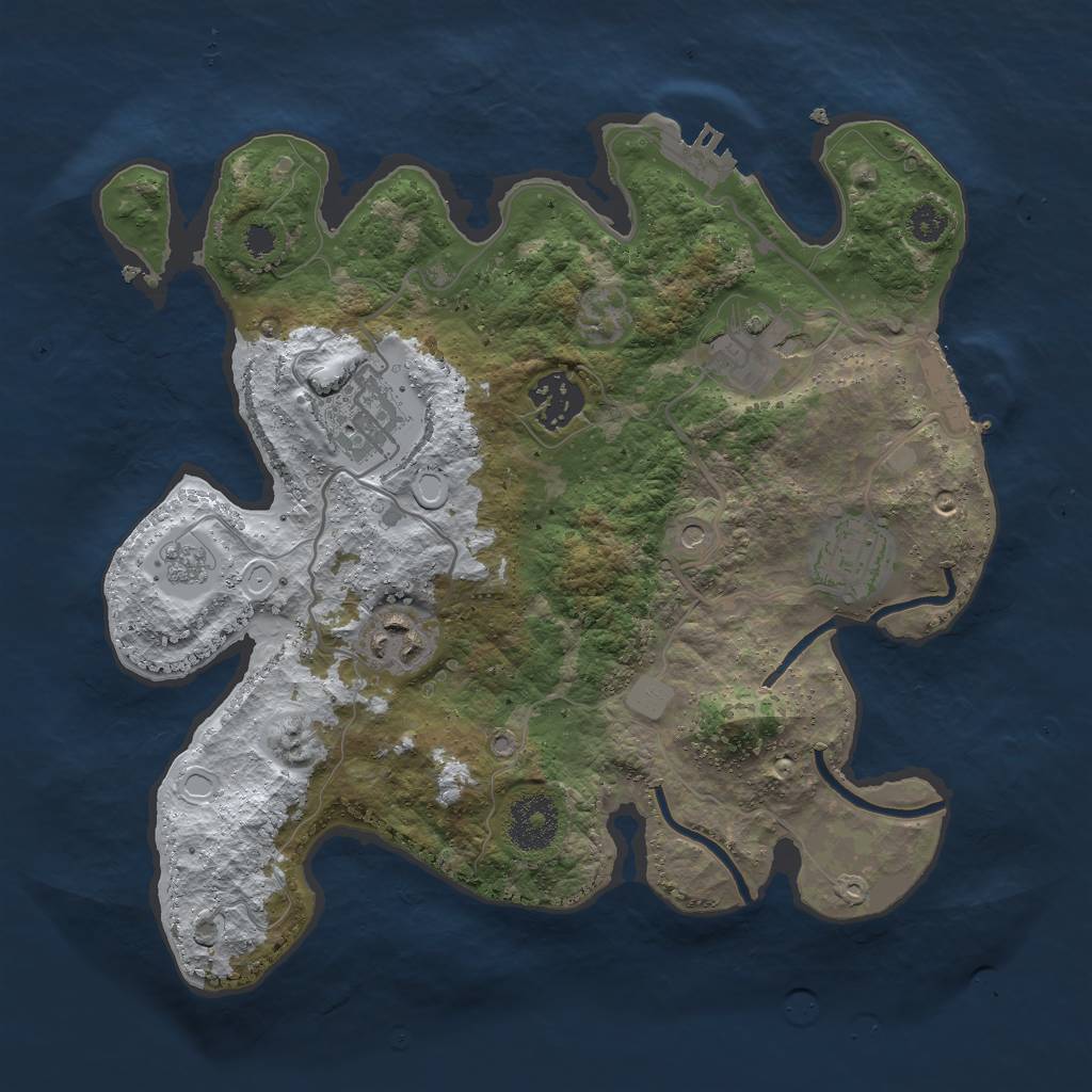 Rust Map: Procedural Map, Size: 3000, Seed: 7242, 14 Monuments