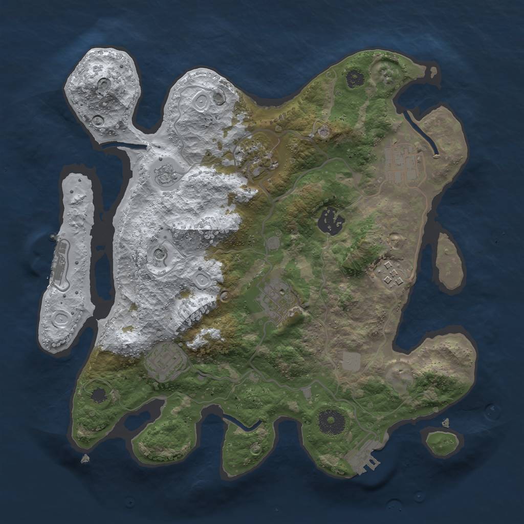 Rust Map: Procedural Map, Size: 3000, Seed: 8311977, 15 Monuments
