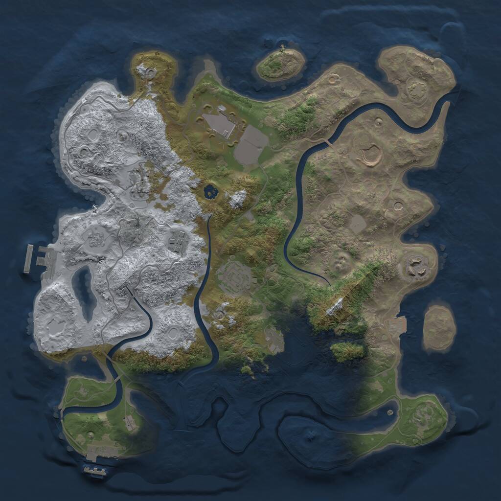 Rust Map: Procedural Map, Size: 3500, Seed: 187770385, 13 Monuments