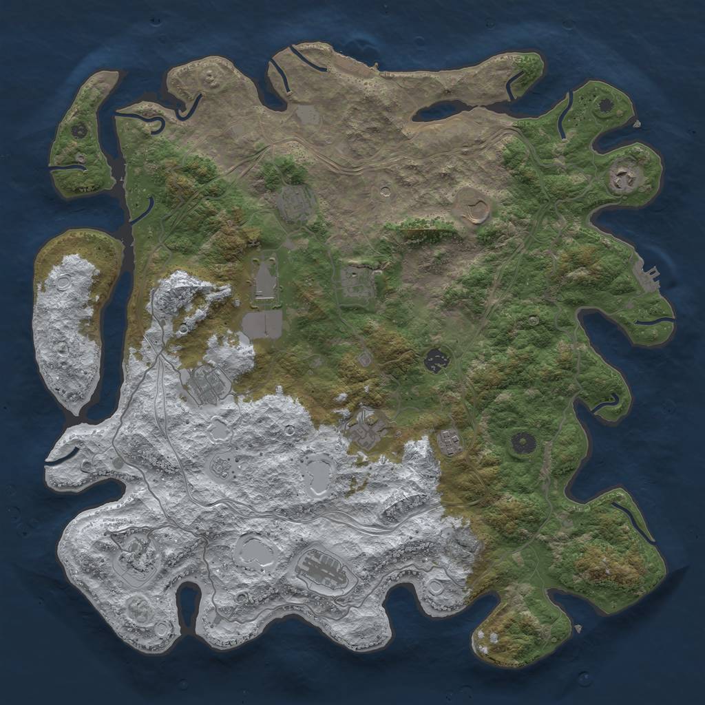 Rust Map: Procedural Map, Size: 4500, Seed: 10194, 20 Monuments