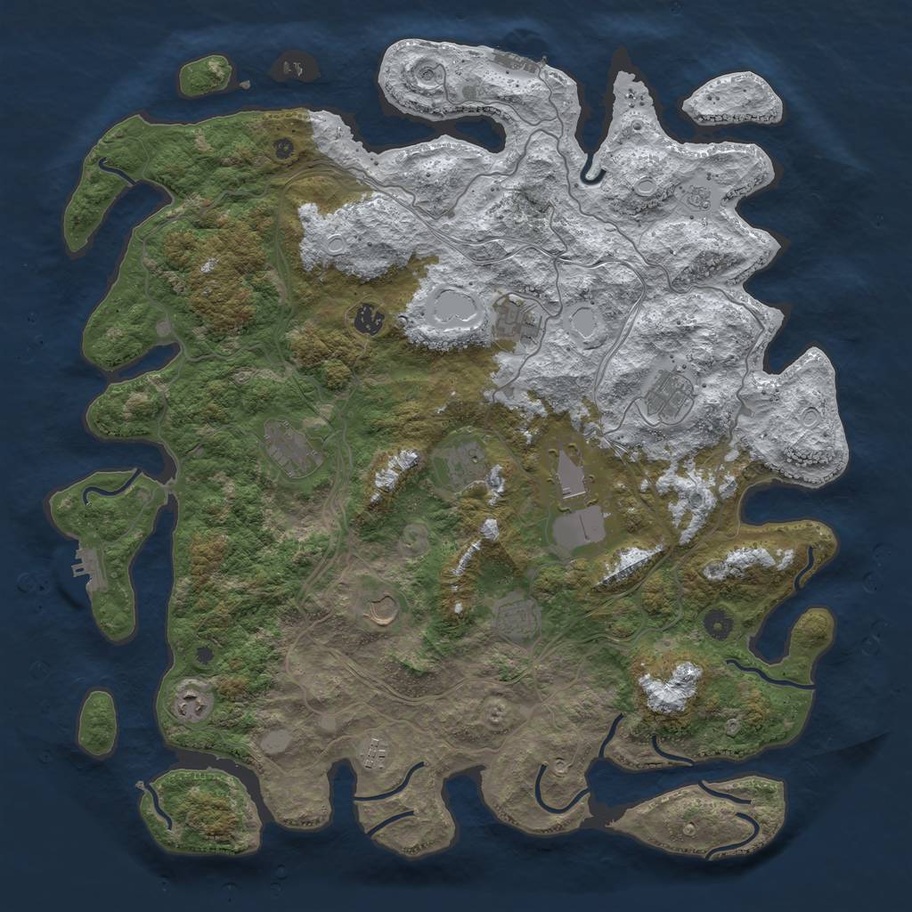 Rust Map: Procedural Map, Size: 4600, Seed: 2583694, 19 Monuments
