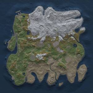 Thumbnail Rust Map: Procedural Map, Size: 3850, Seed: 1228814150, 15 Monuments