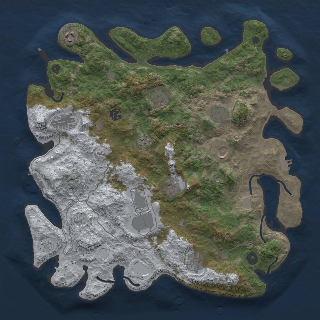 Rust Map: Procedural Map, Size: 4000, Seed: 778, 19 Monuments