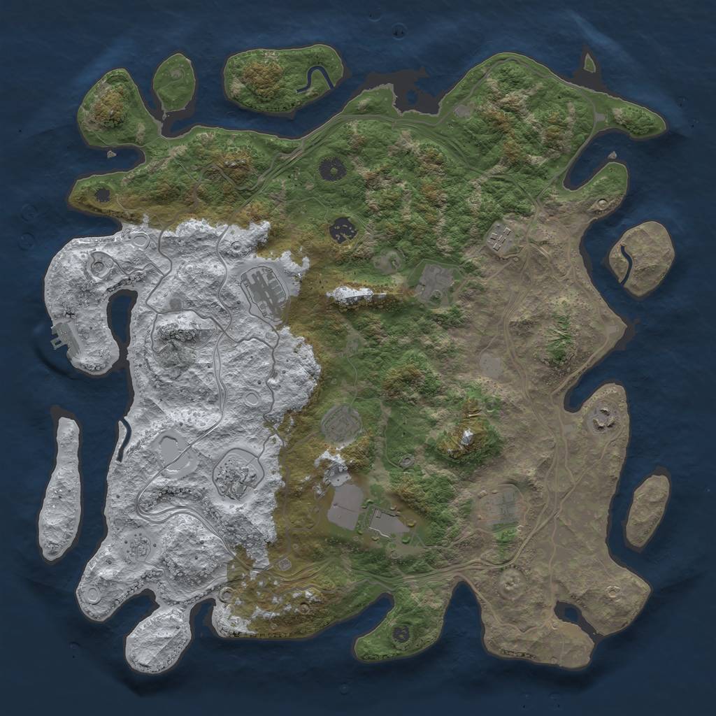 Rust Map: Procedural Map, Size: 4250, Seed: 5880876, 17 Monuments