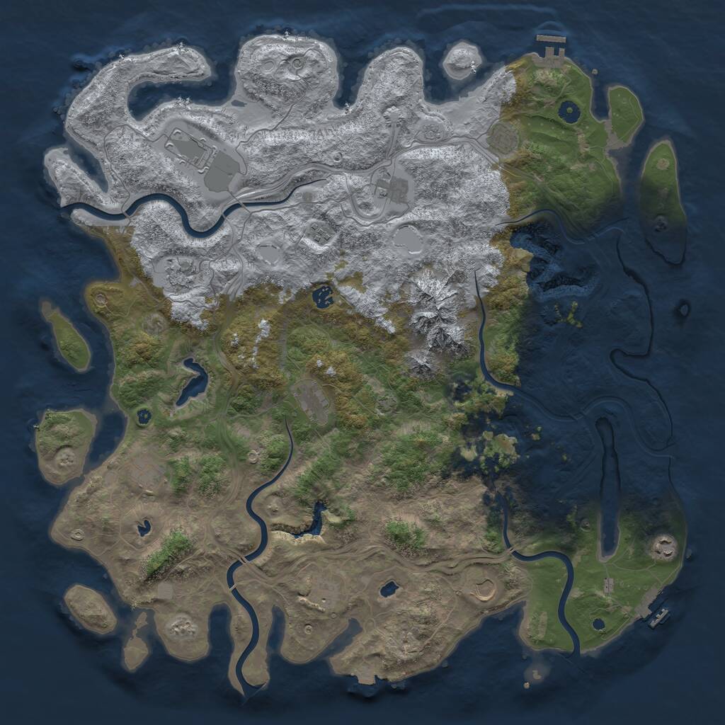 Rust Map: Procedural Map, Size: 5000, Seed: 50470969, 17 Monuments