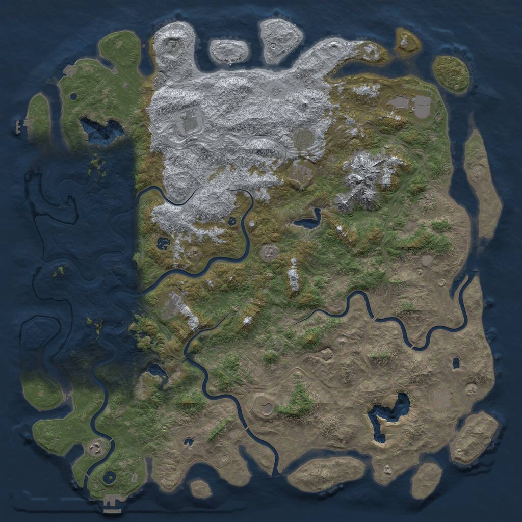 Rust Map: Procedural Map, Size: 6000, Seed: 29172069, 17 Monuments