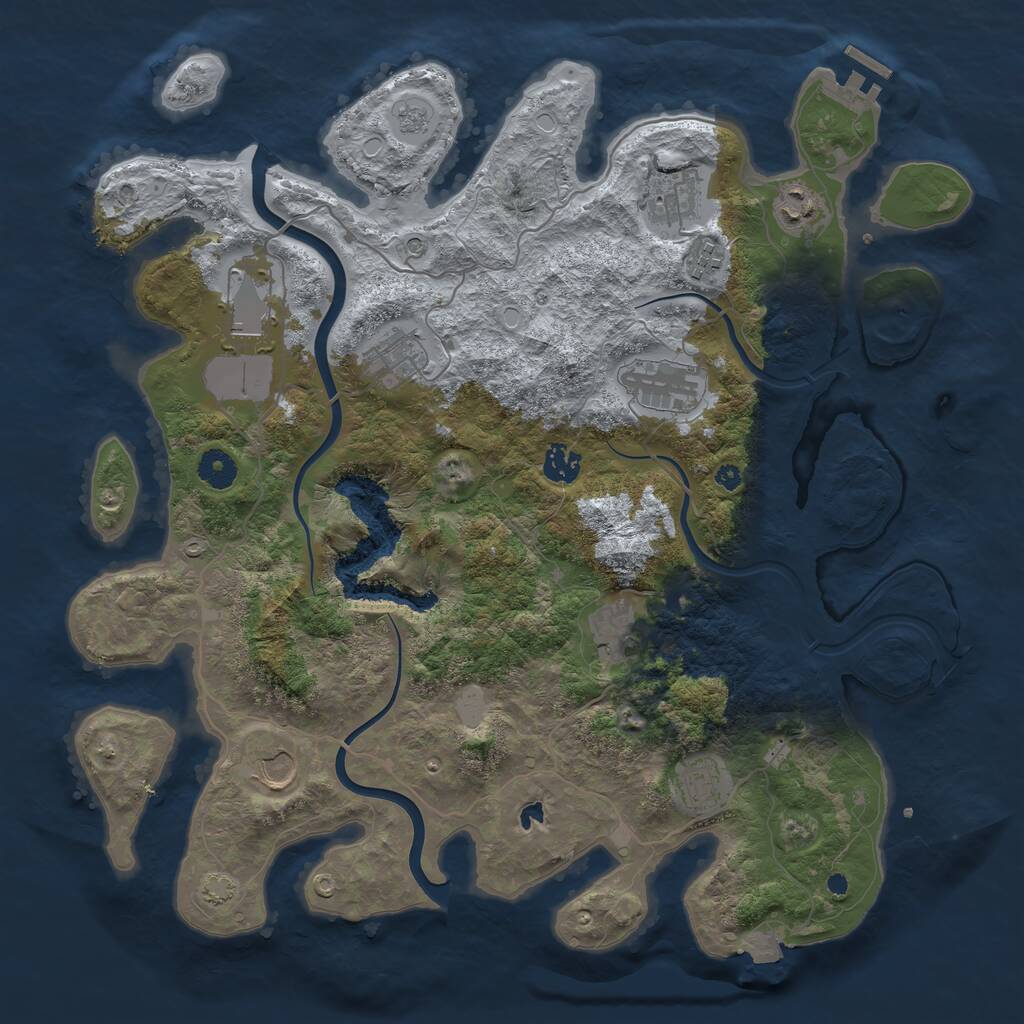 Rust Map: Procedural Map, Size: 4000, Seed: 2067796856, 15 Monuments