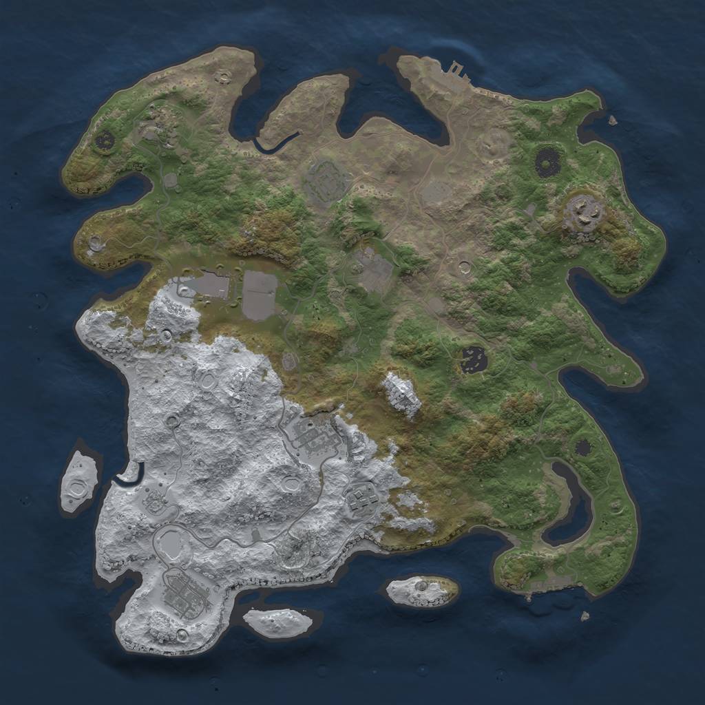 Rust Map: Procedural Map, Size: 3750, Seed: 1863528919, 18 Monuments
