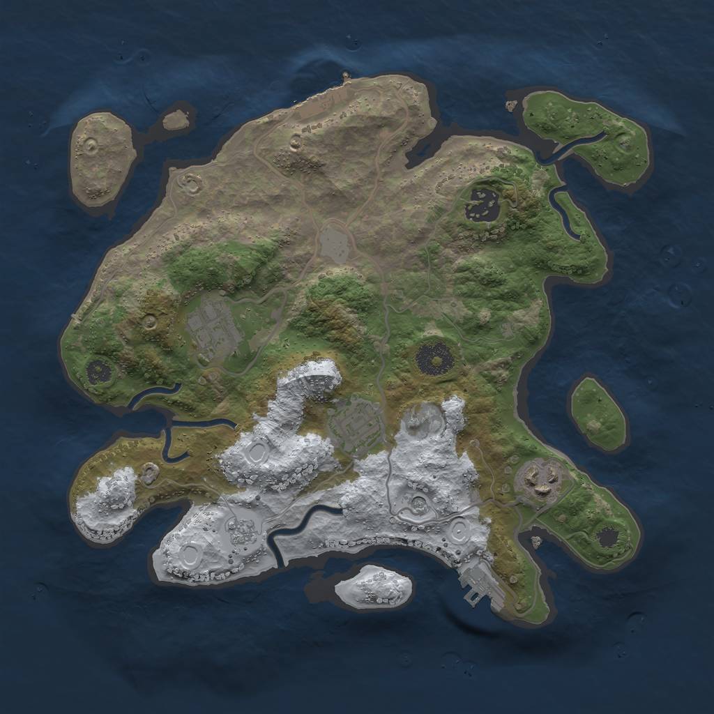 Rust Map: Procedural Map, Size: 3000, Seed: 616544328, 13 Monuments