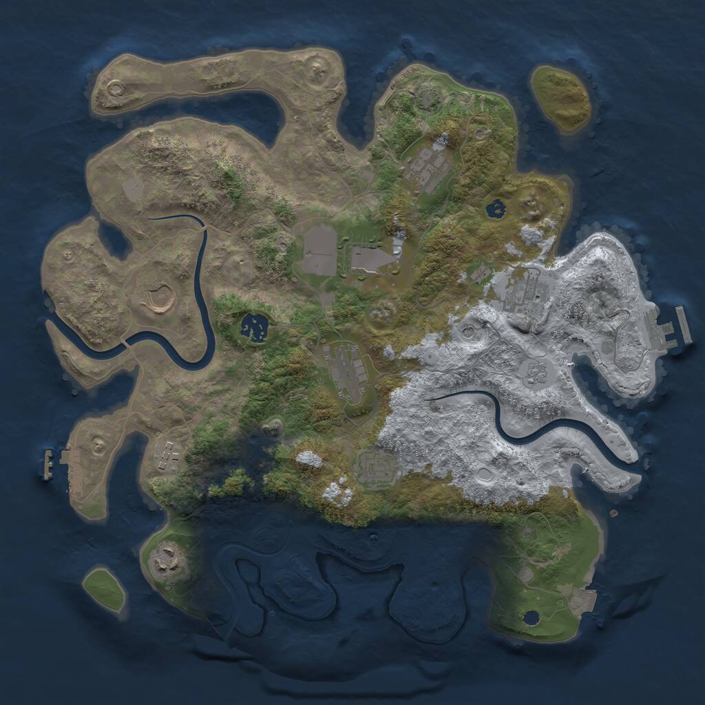 Rust Map: Procedural Map, Size: 3700, Seed: 29587375, 15 Monuments