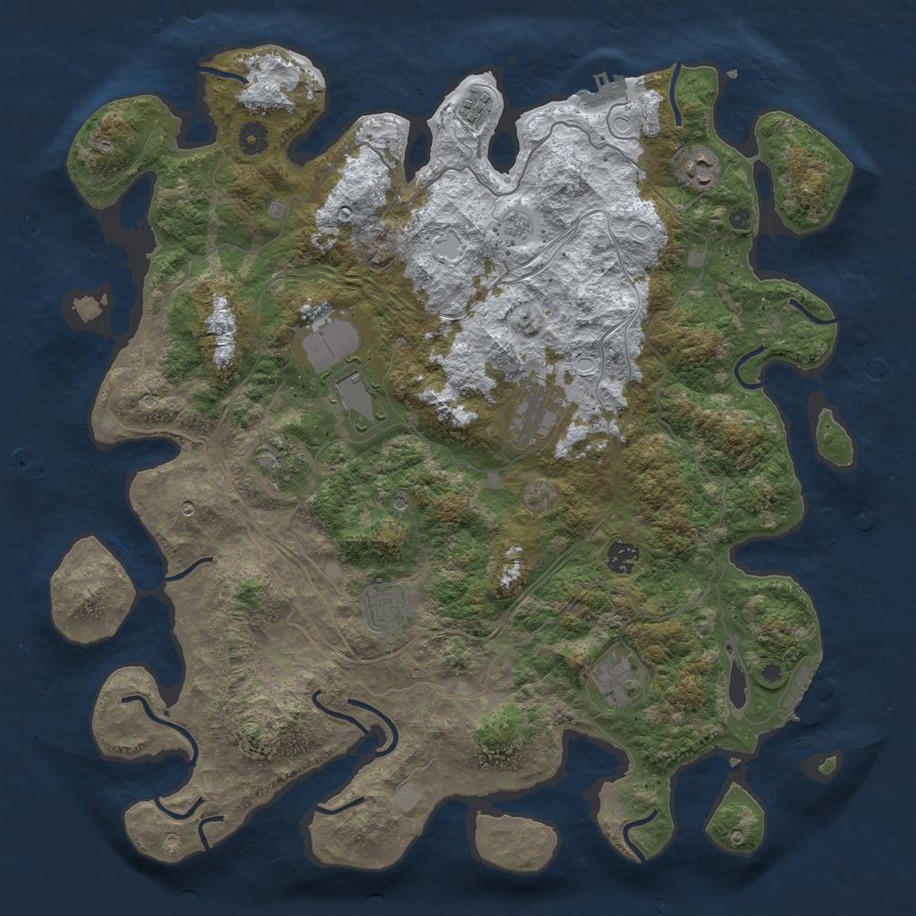 Rust Map: Procedural Map, Size: 4250, Seed: 2065894, 17 Monuments