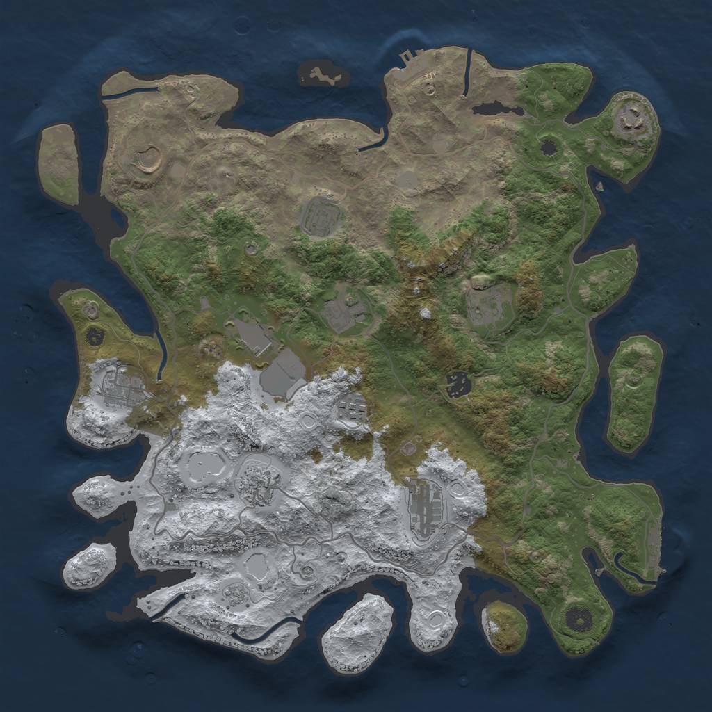 Rust Map: Procedural Map, Size: 4000, Seed: 41889, 20 Monuments