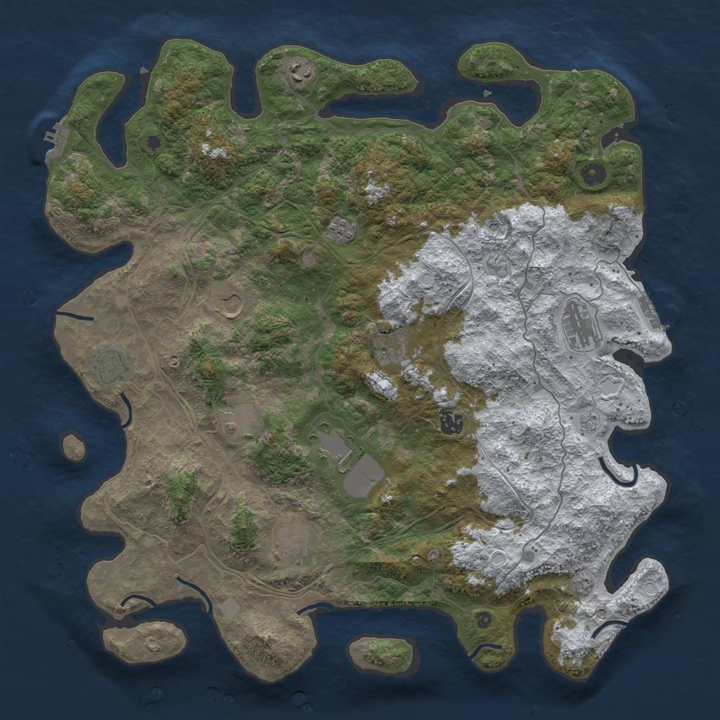 Rust Map: Procedural Map, Size: 4500, Seed: 99577, 19 Monuments