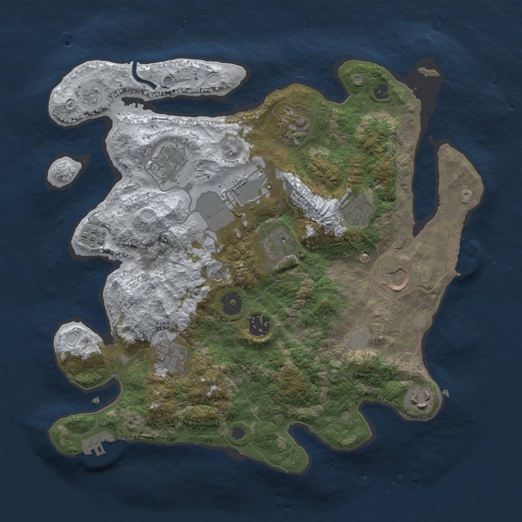 Rust Map: Procedural Map, Size: 3500, Seed: 1472, 19 Monuments