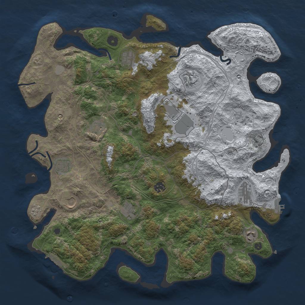 Rust Map: Procedural Map, Size: 4250, Seed: 605644403, 20 Monuments